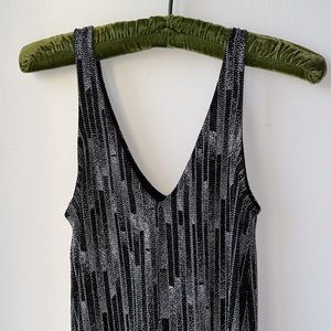mahina Black & Silver Metallic Mini Dress